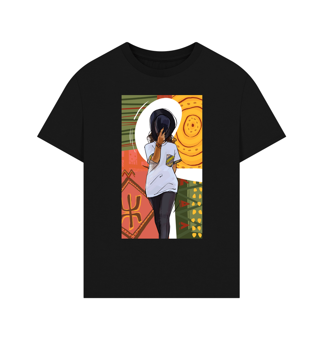 Black Printed T-shirt Front